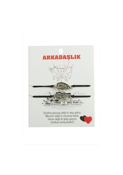 Muratech Best Friends Arkadaş Deri Bileklik - Siyah