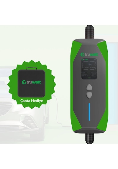 Truwatt Zt220 3.5kw Taşınabilir Elektrikli Araç Şarj Cihazı 16a/220v 20 Metre