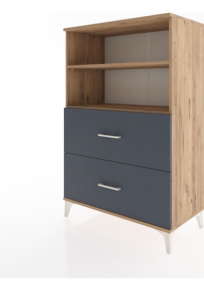 Hyperion Dolap 2 Raflı 2 Çekmeceli 88x44x134 Çam-antrasit Atlas Çam