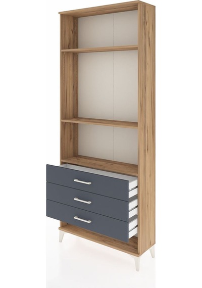 Arges Dolap 3 Raflı 3 Çekmeceli 88x30x221 Çam-antrasit Çam Arges Dolap 3 Raflı 3 Çekmeceli 88x30x221 Çam-antrasit Çam