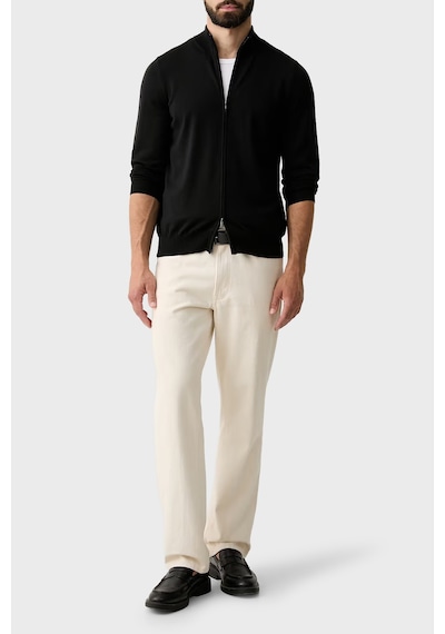 Boss Regular Fit Dik Yaka Yün Hırka Erkek Hırka 50571915 001 Siyah