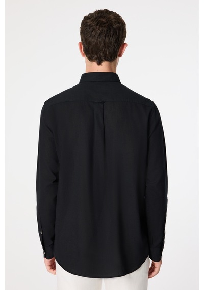 D'S Damat Ds Damat Comfort Siyah Flamlı Pamuk-keten Yazlık Gömlek 6hc02ort01304 Çok Renkli