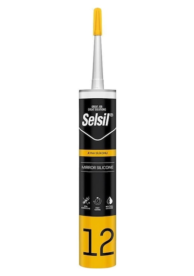 Selsil 12 Ayna Silikonu Şeffaf 280 Ml Şeffaf Şeffaf