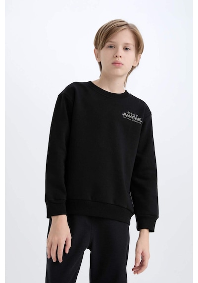DeFacto Erkek Çocuk Avatar the Last Airbender Bisiklet Yaka İçi Yumuşak Tüylü Sweatshirt D6742A824WNBK81