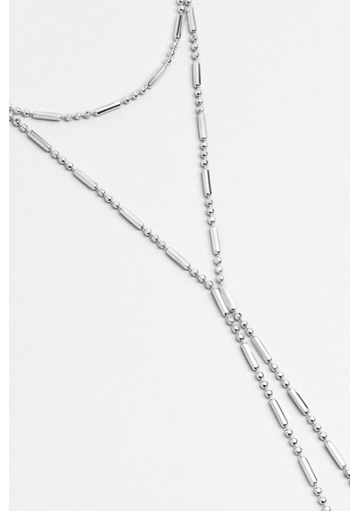So Chic Minimal Stil 18 Ayar Beyaz Altın Kaplama 38 Cm Gümüş Şahmeran Rodyum
