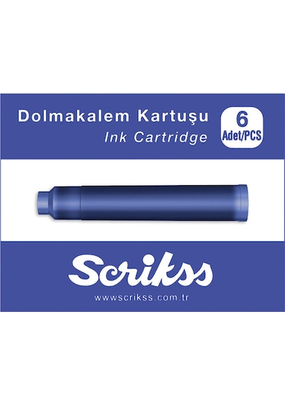 Yücelofiskırtasiye Scrikss Dolmakalem Kartuşu Mavi 6'Lı