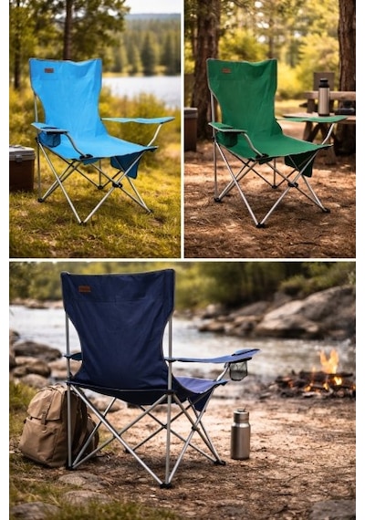 Madfox Campseat X90 Katlanır Kamp Sandalyesi Taşıma Çantalı Lacivert