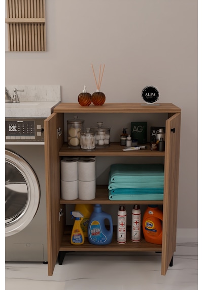 Çok Amaçlı Banyo & Çamaşır Odası Dolabı, Ayarlanabilir Raflı, Kapaklı Modern Banyo Dolabı Atlantik Çam Çok Amaçlı Banyo & Çamaşır Odası Dolabı, Ayarlanabilir Raflı, Kapaklı Modern Banyo Dolabı Atlantik Çam