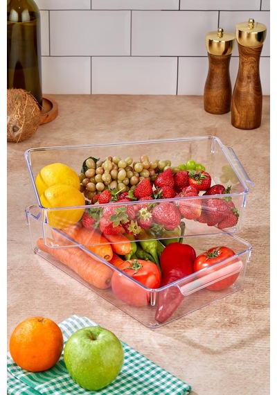 2 Li Buzdolabı Organizeri & Buzdolabı Düzenleyici 3 Lt Şeffaf