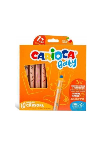 Jumbo Bebek Ahşap Gövdeli Boya Kalemi 3 İn 1 10lu Kalemtraş 42818 No Color