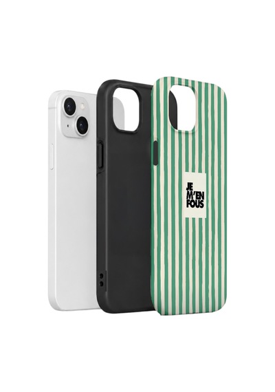 Apple iPhone Uyumlu 15 Vorian Çift Katmanlı Kılıf Je M En Fous Green