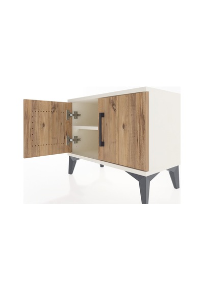 Arges Komodin Tek Raflı 2 Kapaklı 60x30x48 Aytaşı-çam Aytaşı