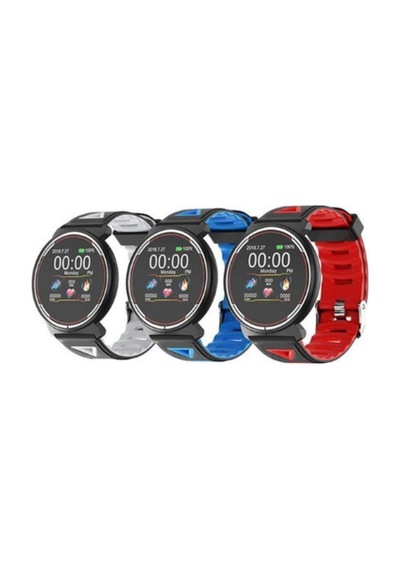 St1 Akıllı Saat Bluetooth Android Uyumlu Nabız Ölçer Mavi
