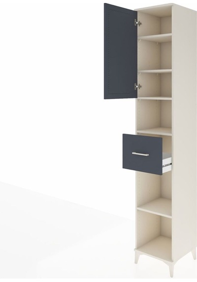 Hyperion Dolap 5 Raflı Tek Çekmeceli Tek Kapaklı 44x44x243 Aytaşı-antrasit Aytası