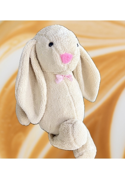 Uyku Arkadaşım Papyonlu Uzun Kulak Bunny Peluş Tavşan Bej