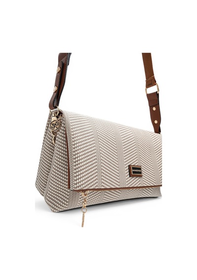 Silver & Polo Silver Polo Bej - Taba Hasır Kadın Çapraz Çanta Sp1278