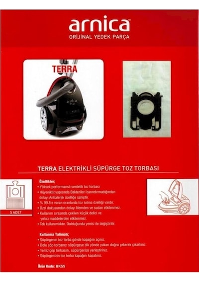 Arnica Terra Süpürge Bez Toz Torbası Kutulu