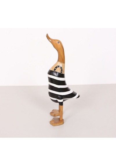 Çizgili Ördek El Oyması Teak Gövde 34x14x13 Cm