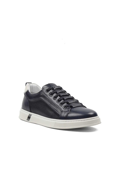 Erkek Lacivert Baskılı Kalın Tabanlı Sneaker