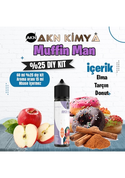 One Hit Wonder Muffin Man Yoğun Dıy Kit Elma Tarçın Donut Gıda Aroması %25 Oranda Aroma İçerir Hazır Değildir 60 Ml
