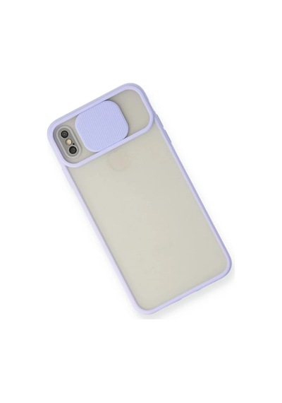 Newface Apple Apple iPhone Uyumlu  X Kılıf Palm Buzlu Kamera Sürgülü Silikon - Lila