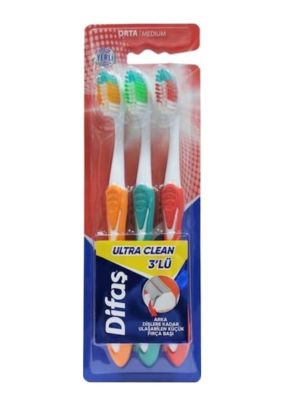 Ultra Clean 3&apos Lü Diş Fırçası Açık Ahşap
