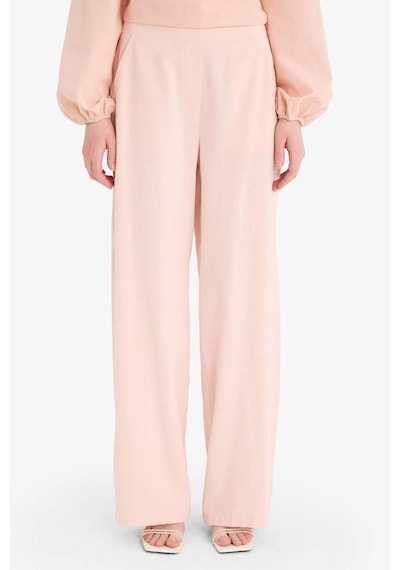 Defacto Wide Leg Keten Karışımlı Geniş Paça Pantolon F1345ax25smpn437 Pembe