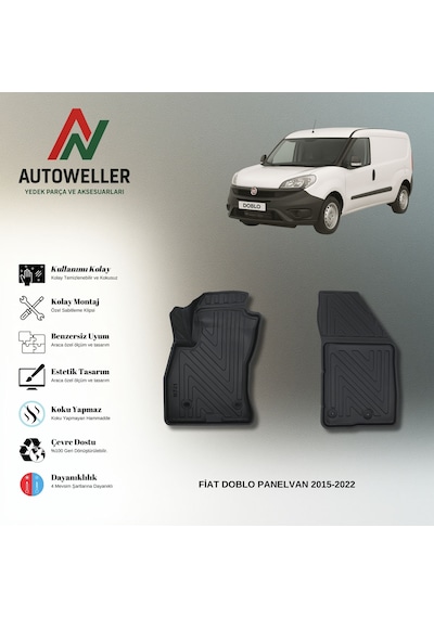 Fiat Doblo 2015-2022 Panelvan Uyumlu Havuzlu Oto Paspas