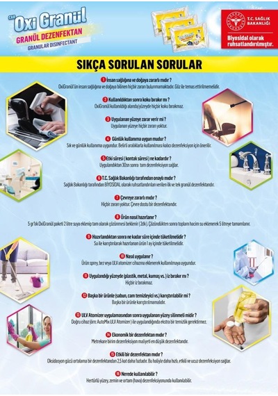 C&b Oxi Granül Dezenfektan Biyosidal Ruhsatlı 5 Gr Toz Ambalaj 5