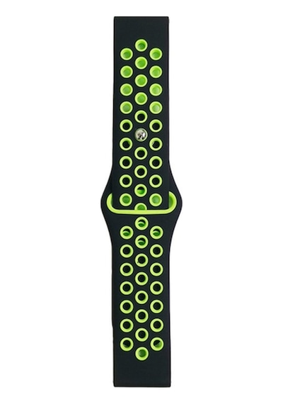 Watch 20mm Spor Delikli Kordon - Siyah-yeşil Bz8683140521714