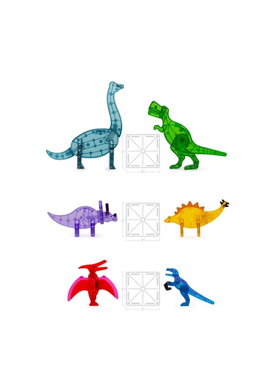 Magna-tiles - Dinozor Dünyası - 50 Parça - Xl