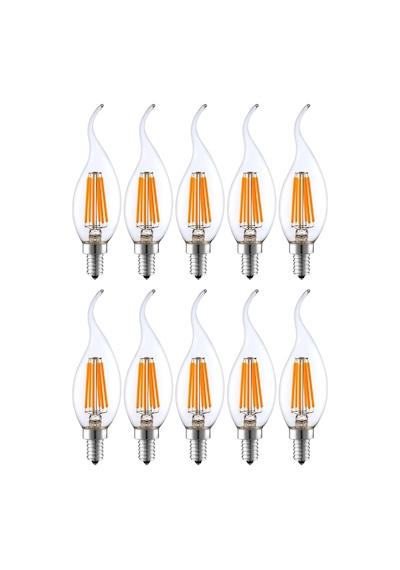 Rustik E14 Led Ampul Kıvrık Uç 6w 3000k Gün Işığı 10'lu Erd-83