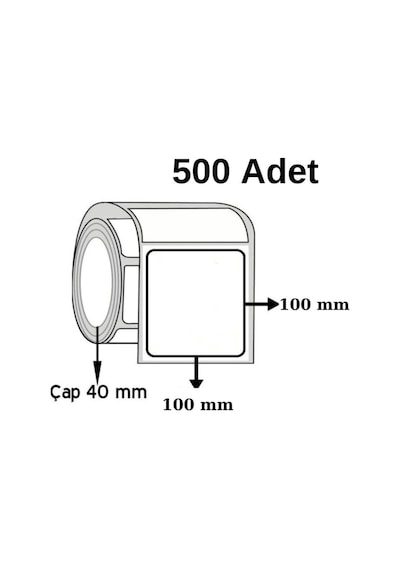100x100 Mm Termal Etiket - 500 Sarım 1 Rulo 500 Adet