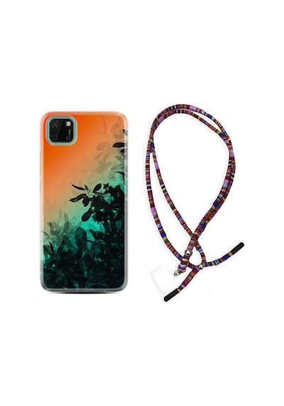 Huawei Y5P Kılıf Rasta Boyun Askılı Güzel Çiçekler 1712