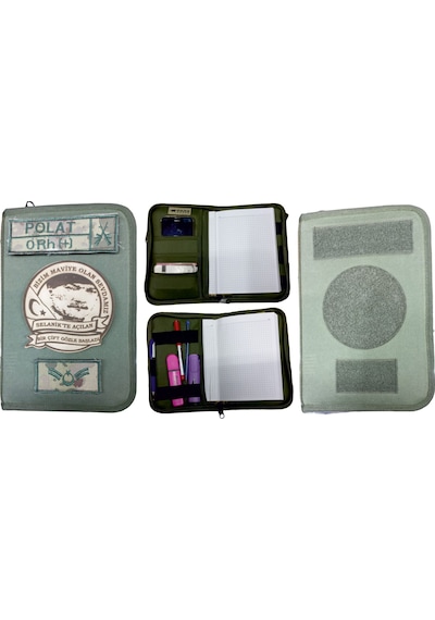 Haki Ajanda Defter Kabı Kamuflaj Organizer Kalemlik Haki