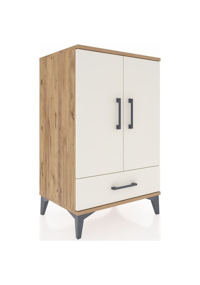 Hyperion Komodin 3 Raflı Tek Çekmeceli 2 Kapaklı 60x44x96 Çam... Çam