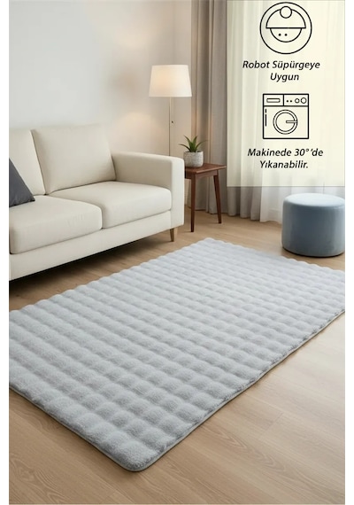 Yolluk Açık Gri Gri Kaymaz Taban Peluş Bubble
