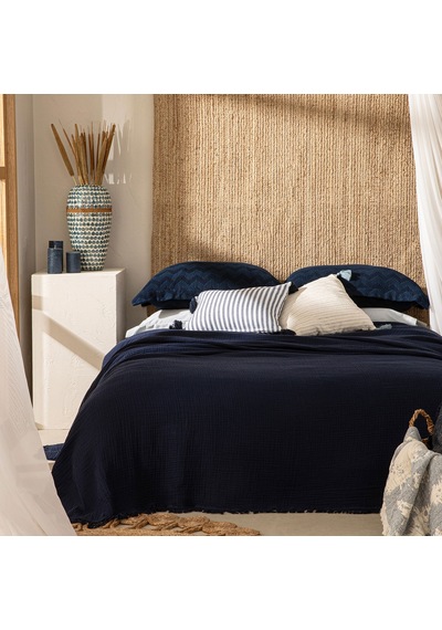 Marfa Çift Kişilik Pike 200x220 Cm Marın Mavı Marin Mavi