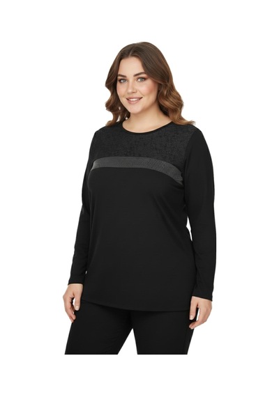 Wearon Kadın Siyah Sıfır Yaka Taşlı Bluz Bgl-st05153 Siyah