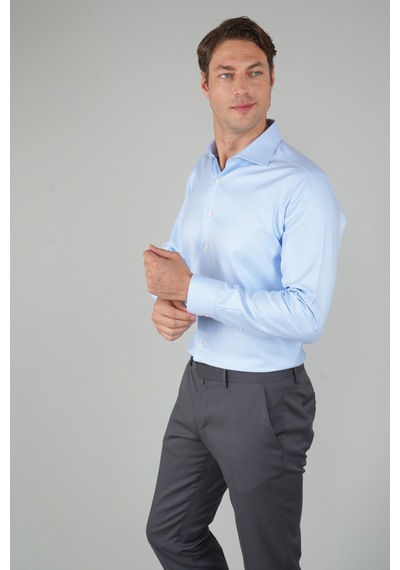 Bisse Erkek Uzun Kollu Regular Fit Klasik Mavi Gömlek Gmeks252121 E35 Mavi