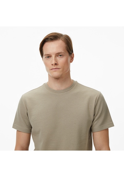 Nautica Erkek Bej Regular Fit T-shirt Düz V55318t Bej