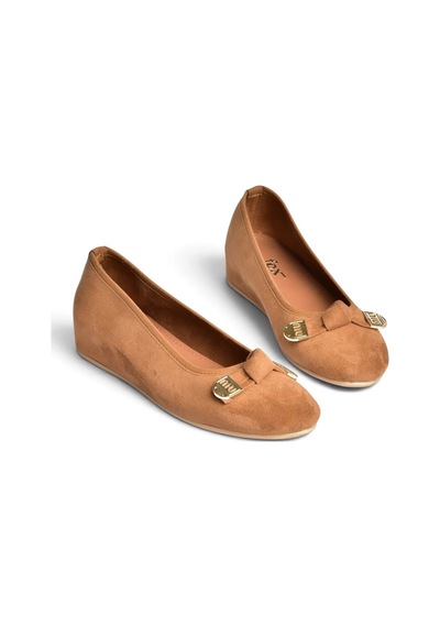 Fox Shoes Y250750702 Taba Süet Alçak Dolgu Tabanlı Kadın Ayakkabı