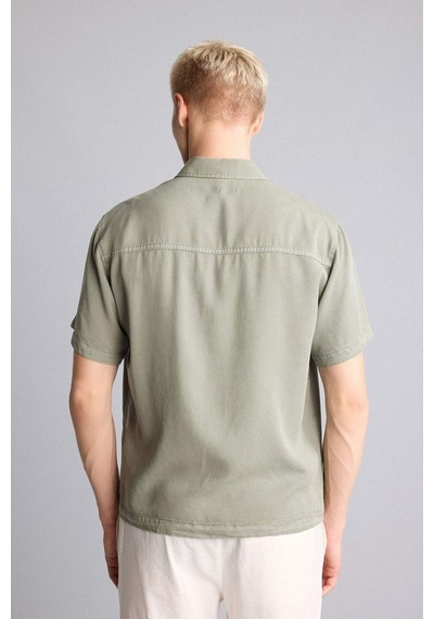 Defacto Regular Fıt Tencel Kısa Kollu Gömlek E2530ax26smkh422 Haki-kh422