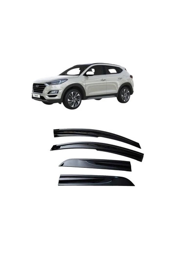 Hyundai Tucson Parlak Siyah Mügen Cam Rüzgarlığı Hyundai Tucson Tüm Kasalar 4 Lü Set Rüzgarlık