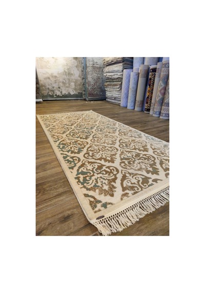 Buhara 2621c Bej-mavi Halı Çok Renkli