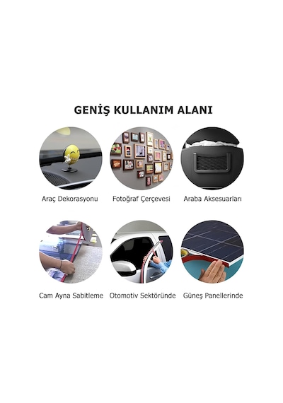 Silikonlu Süper Güçlü Çift Taraflı Montaj Bandı 10mm X 5mt