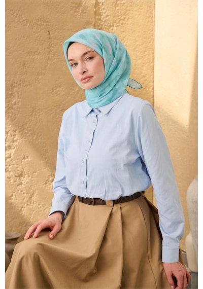 Silk Home Soft Eşarp 73098-09 Turkuaz, Cam Göbeği, Uçuk Mavi