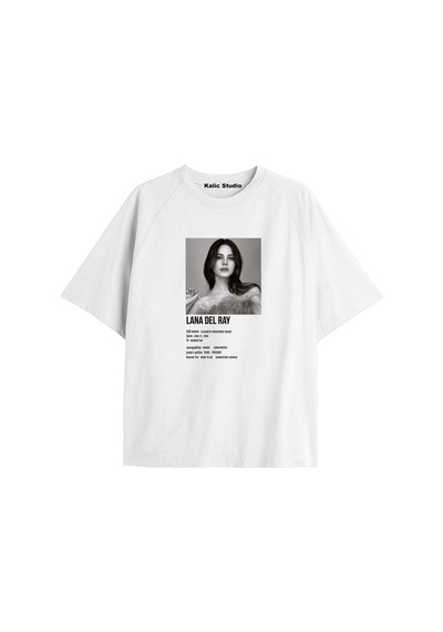 Kalic Studio Lana Del Rey Oversize T-shirt Kod44 Beyaz-44