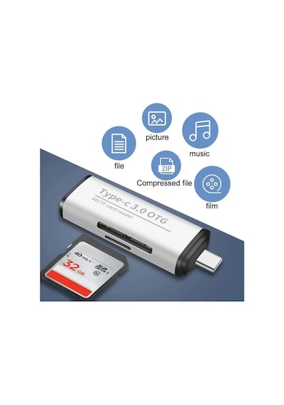 Kyrotech Macbook, Type-c Portlu Telefon, Tablet, Bilgisayar, Uyumlu Type-c To Usb 3.0 Sd Micro Sd Ka