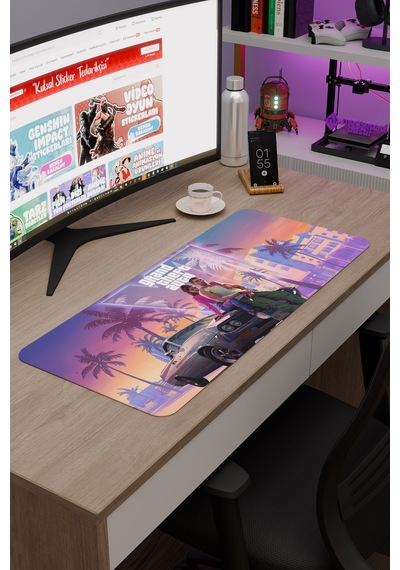 Gta 6 Kaymaz Dikişli Kauçuk Oyuncu Mousepad V5 - 70x30 Xl Gaming Mouse Pad Fare Altlığı